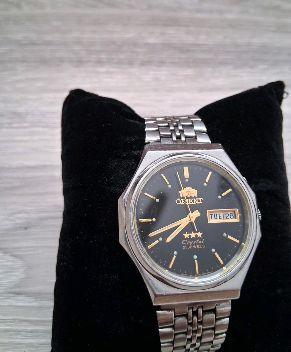 Vintage Orient Black Dial Rare Octagon Tri Star Automatic 21