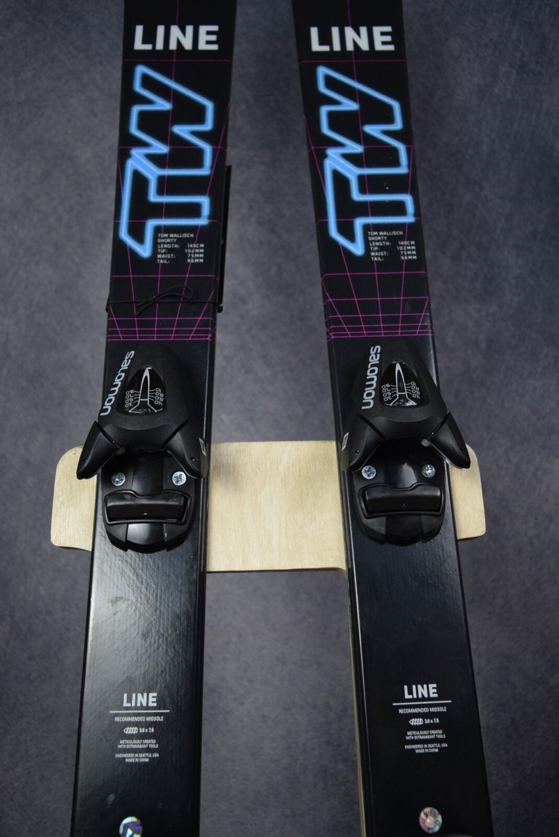NEW LINE TOM WALLISCH SHORTY ROCKERS SKIS SIZE 149 CM WITH SALOMON