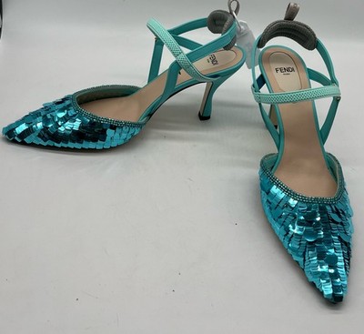 Fendi Organza Sequin Paillettes Colibri Lite Slingback Pump in