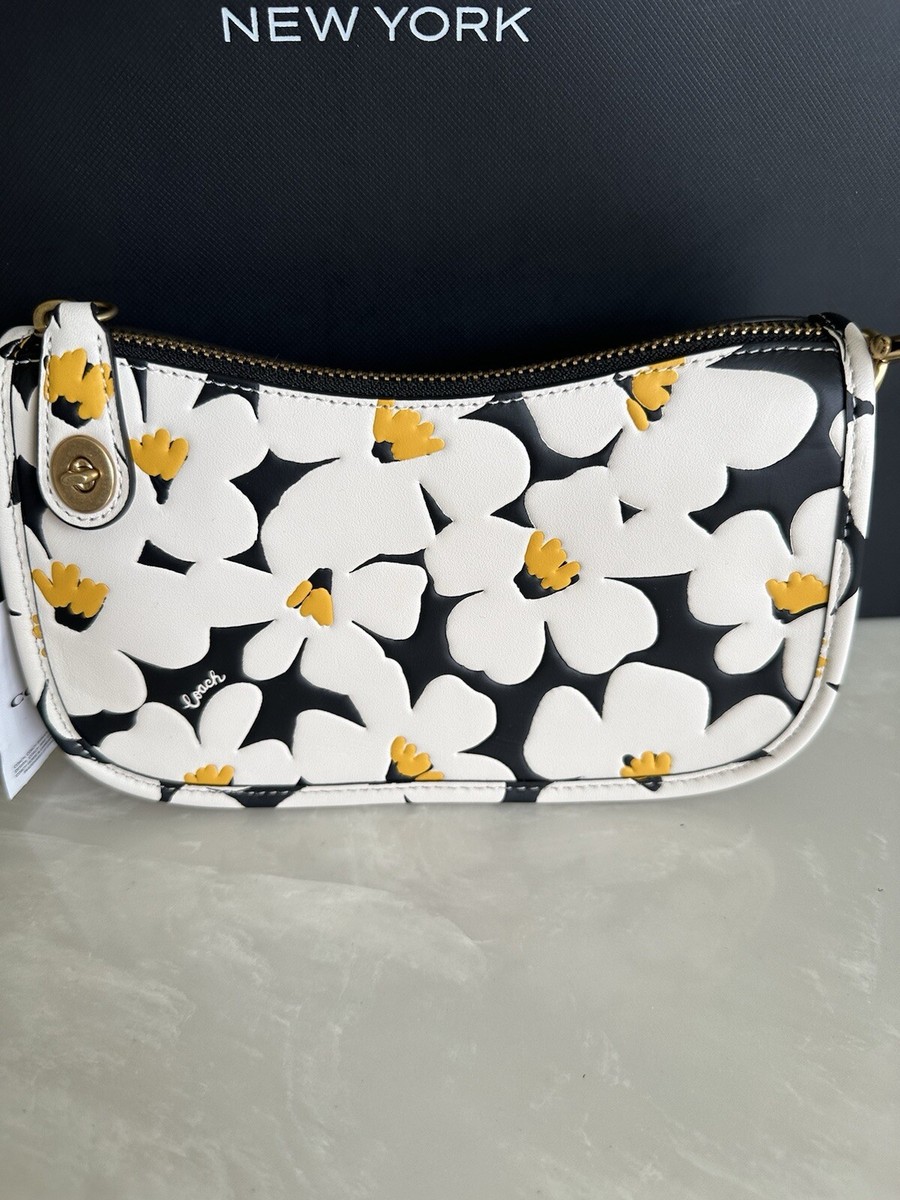 NWT COACH CHALK/MULTI DAISY FLORAL SWINGER 20 CR509 | eBay