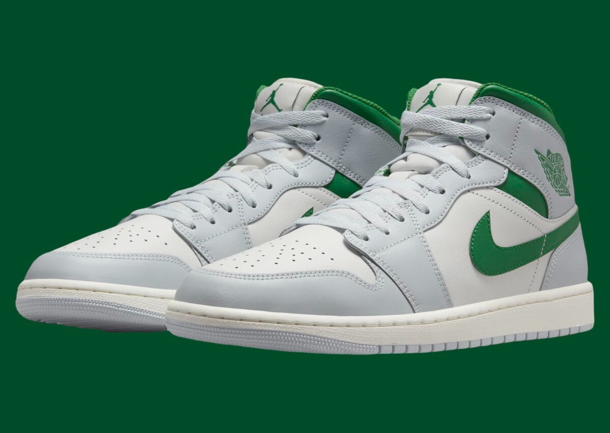 Nike Air Jordan 1 Mid White Pure Platinum Pine Green DQ8426-142