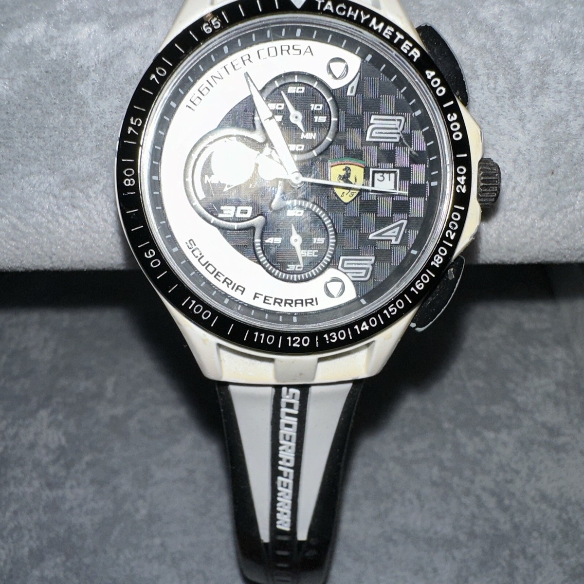 44MM Scuderia Ferrari Diver Chronograph Racing White Silicone