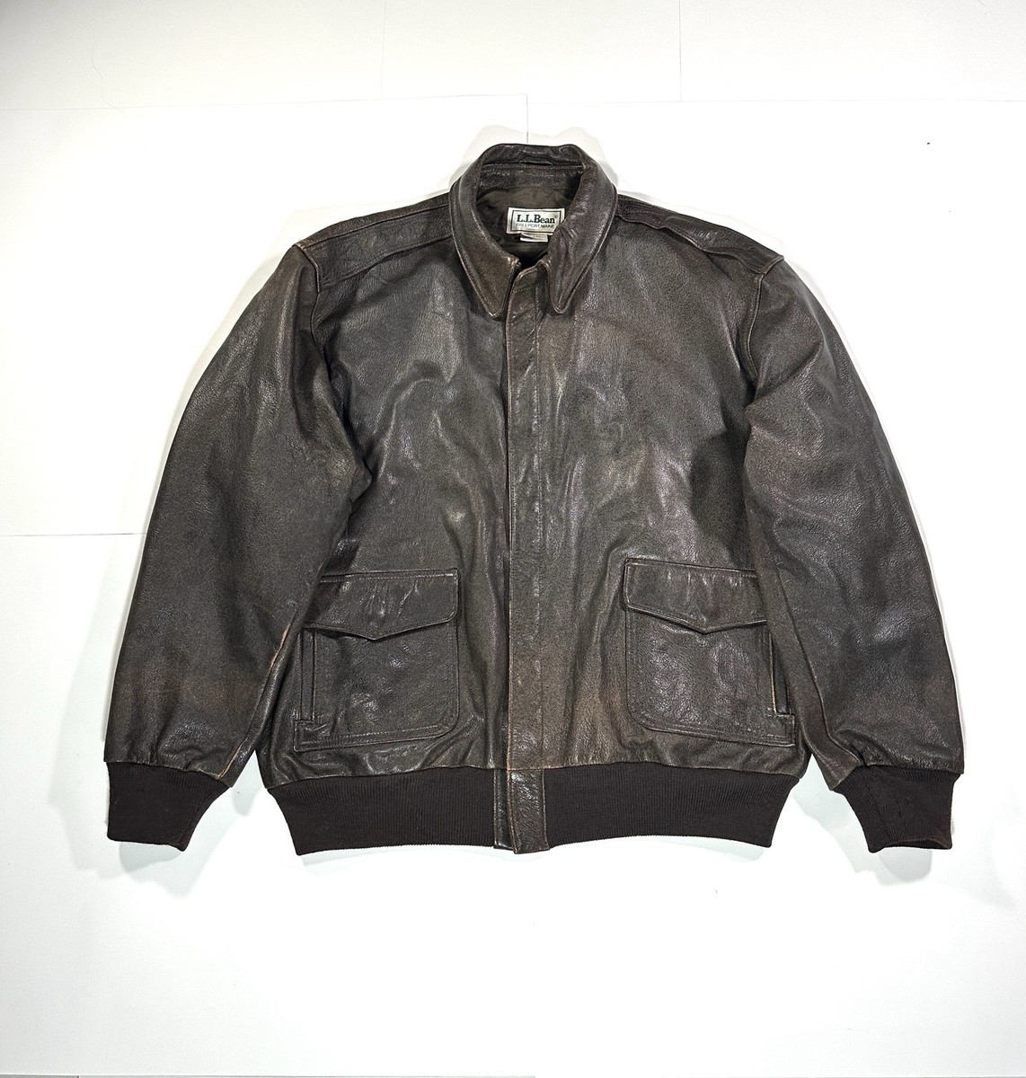 Vintage LL Bean A-2 Flying Tigers Leather Flight Bomber Jacket