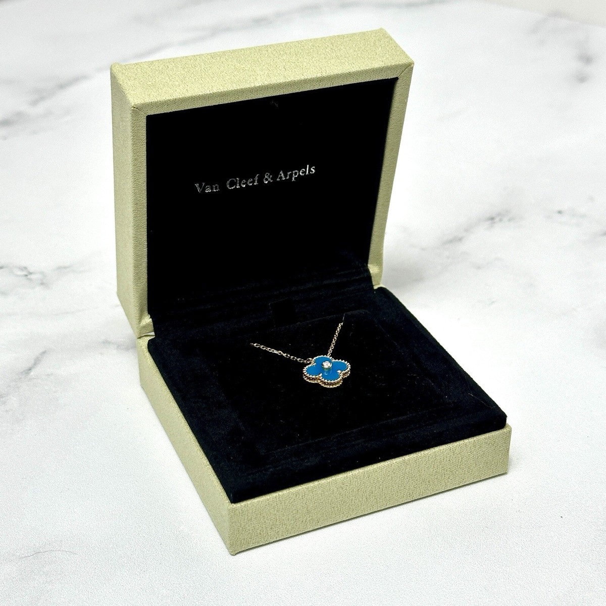 Van Cleef & Arpels Necklace Box VCA Original Travel Jewelry Case