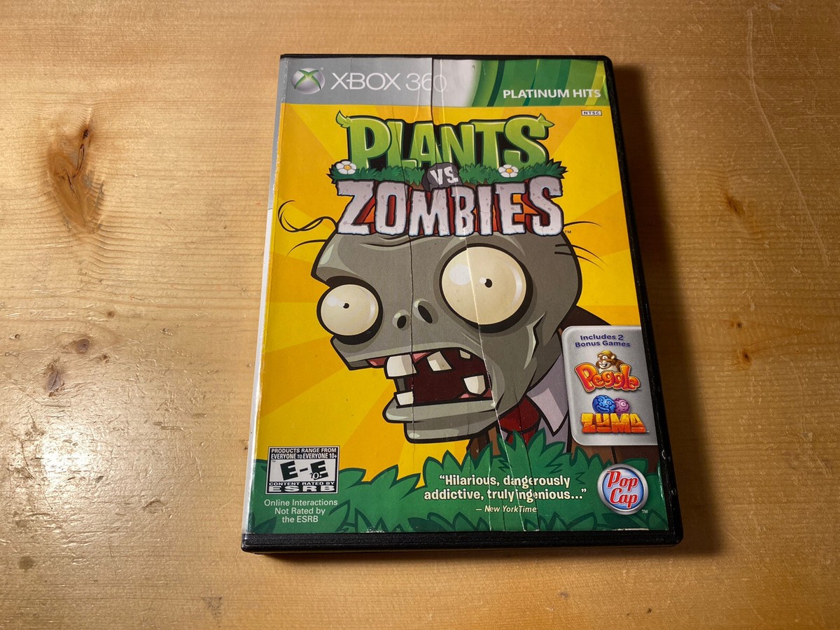 Plants vs. Zombies Microsoft Xbox 360 PopCap Games includes Peggle