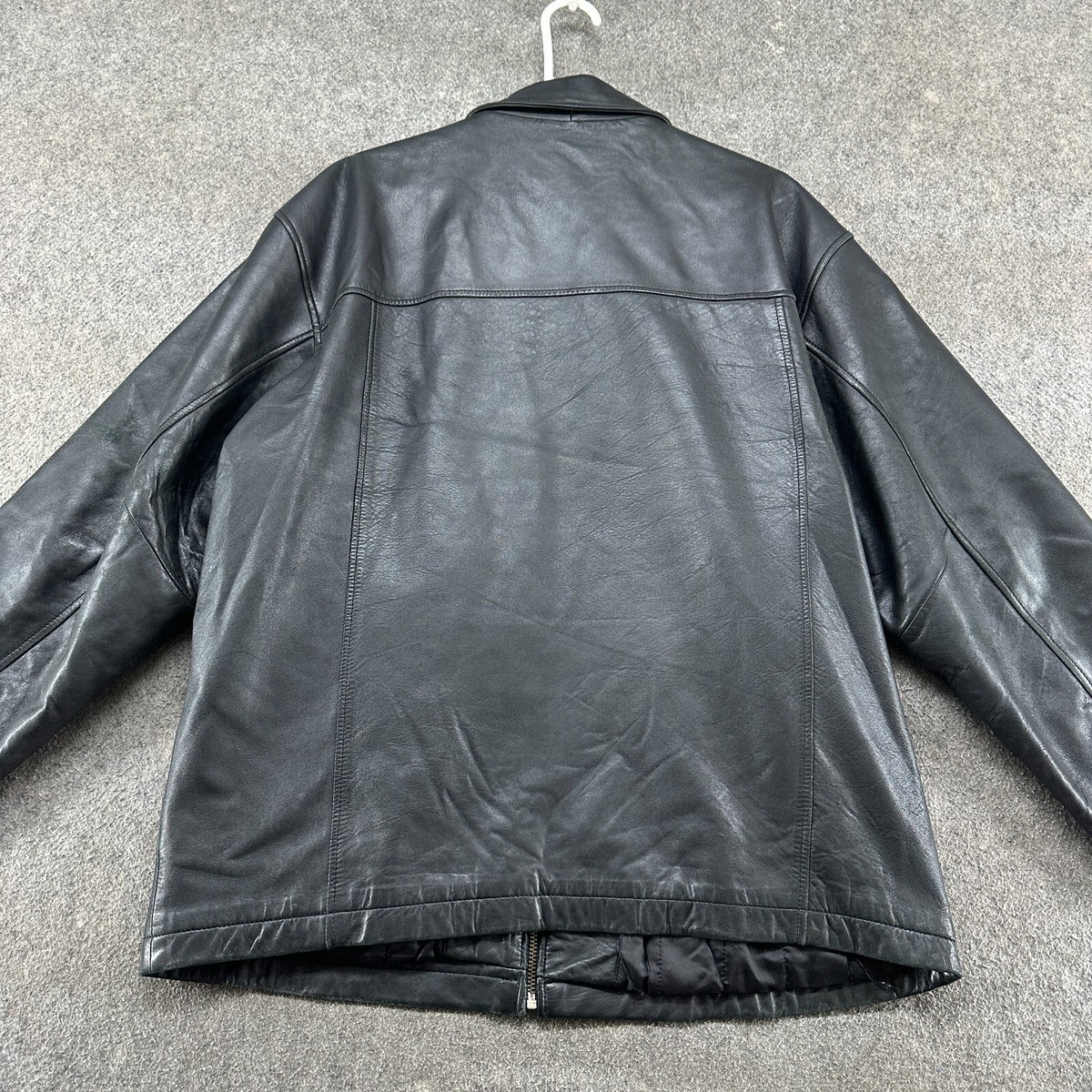 VINTAGE Chereskin Jacket Mens XL Black Bomber Genuine Leather Soft