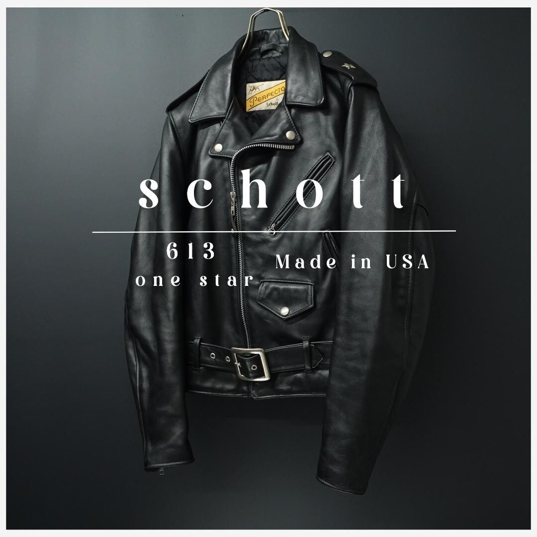 Schott Perfecto Double Leather Riders Jacket Size 36 One Star Made