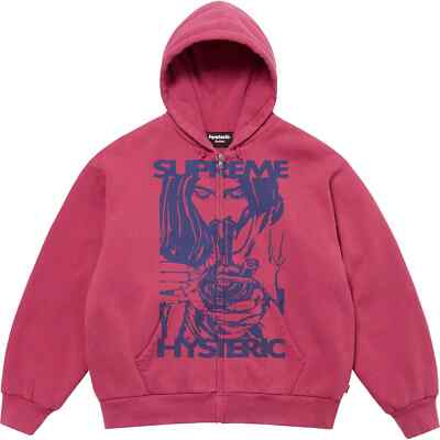 Supreme Hysteric Glamour Zip Up Hooded Sweatshirt Black Red