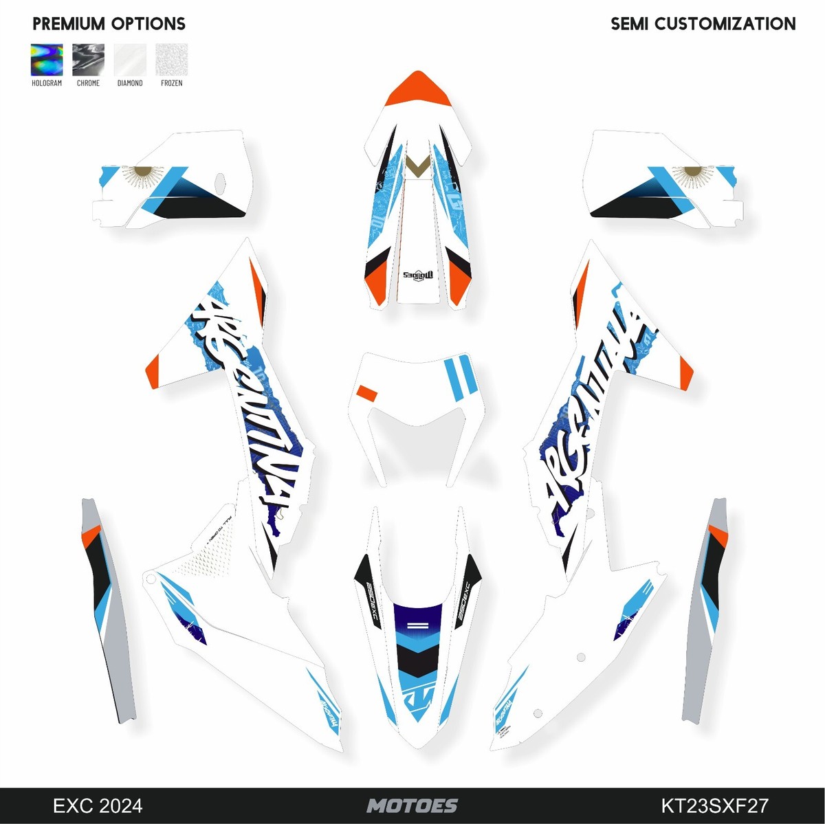 Motostick Graphic kit For- KTM EXC-XCW 2024 TBI Argentina Sixdays