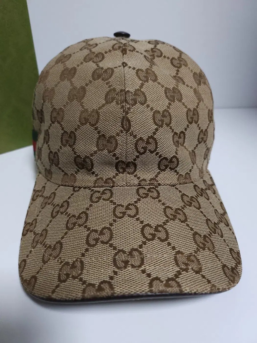 M Gucci Beige GG Monogram Ball Cap Hat 200035 g801142 | eBay