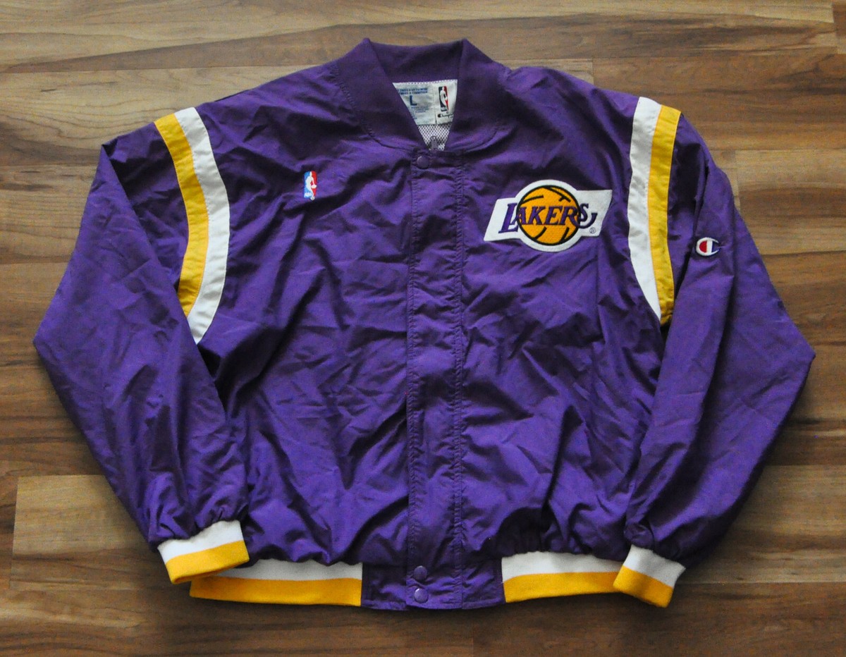 Los Angels Lakers Champion Jacket Vintage 90's Warm Up Purple NBA