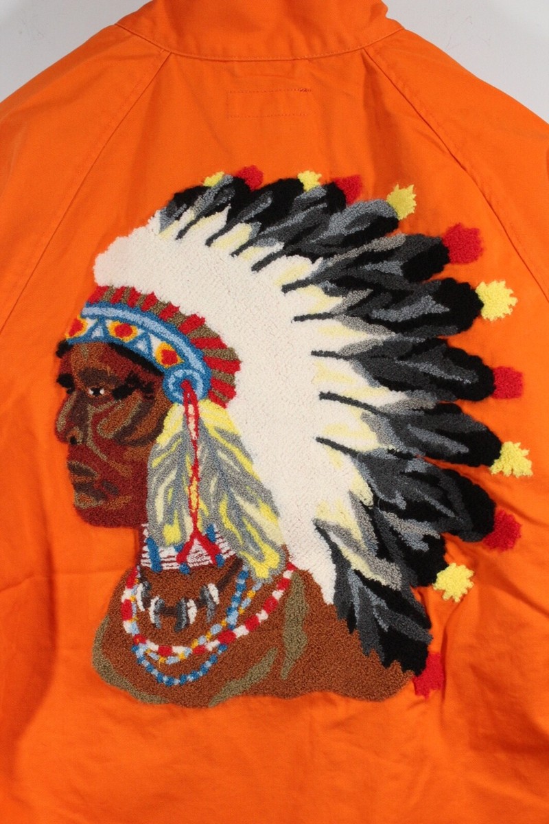 Supreme New York Chief Harrington Orange Jacket Mens Size Large