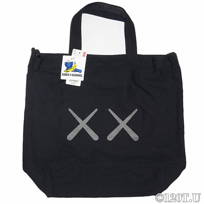Uniqlo KAWS x Andy Warhol 2 Way Tote Bag Black Size 16.9 x15.4 x5