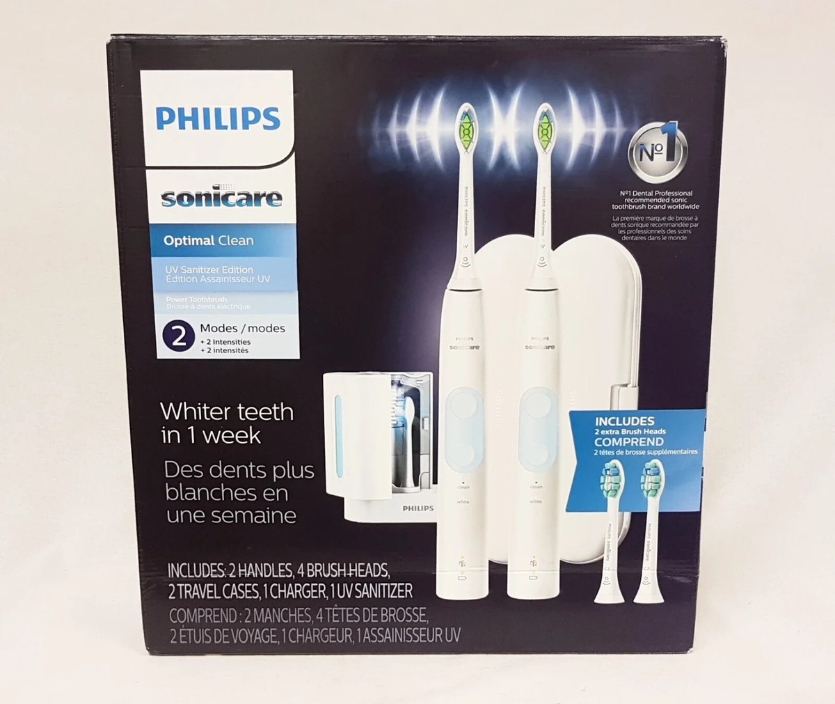 PHILIPS SONICARE Optimal Clean UV Sanitizer Power Toothbrush