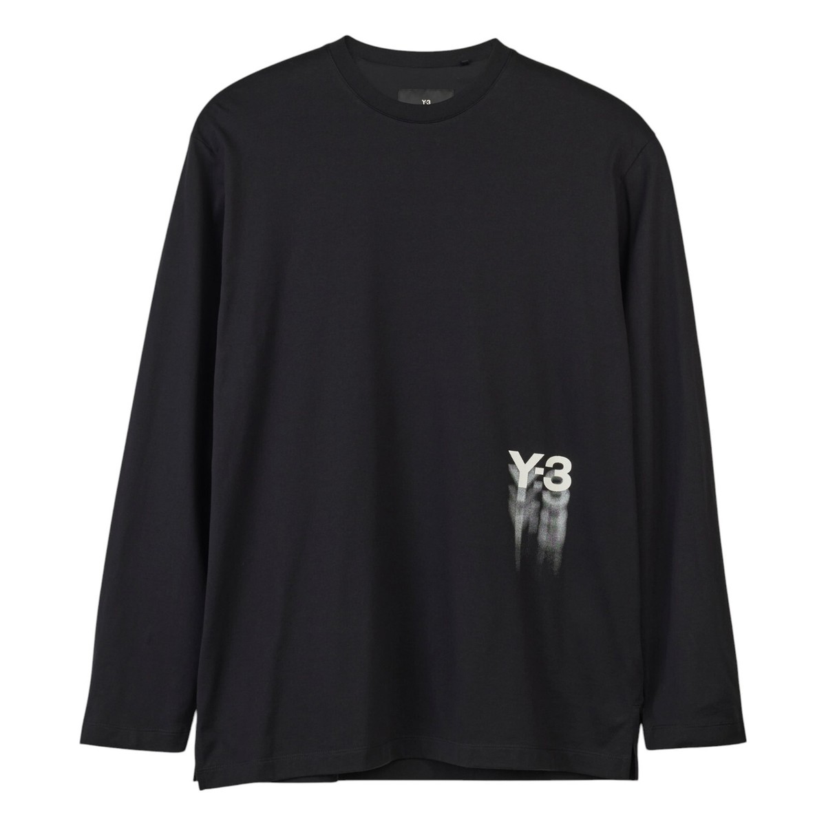 Adidas Y-3 Yohji Yamamoto Black Long Sleeved Graphic Logo Tee