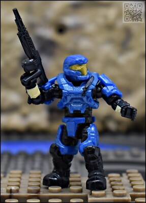 HALO MEGA CONSTRUX BLOKS CUSTOM UNSC BLUE SPARTAN JFO MINI FIGURE