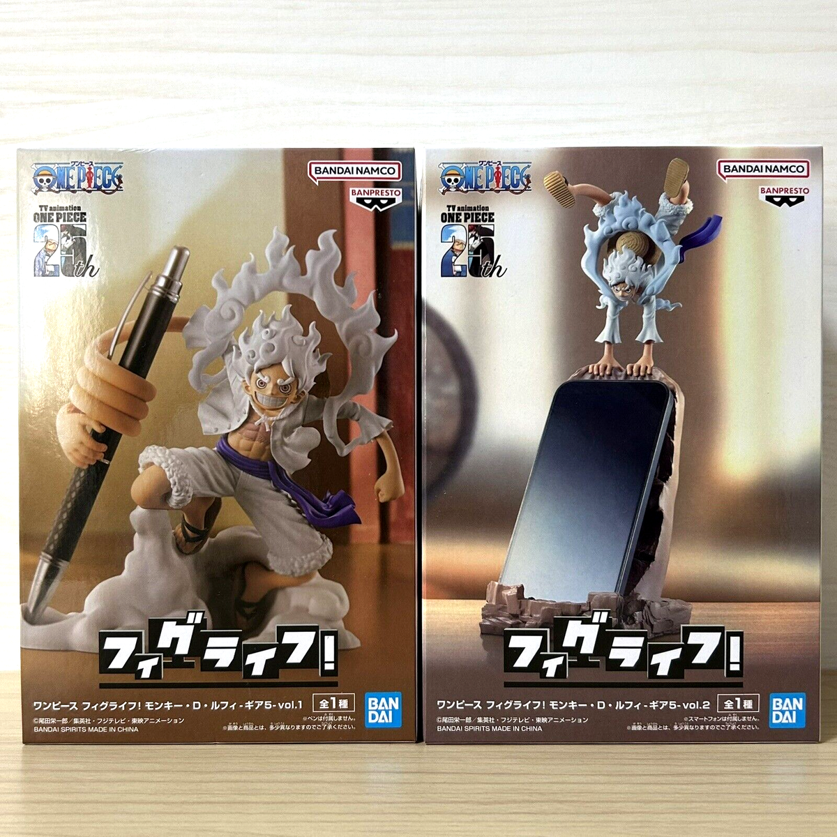 One Piece Monkey D Luffy Gear 5 Figure Pen & Smart phone stand Set