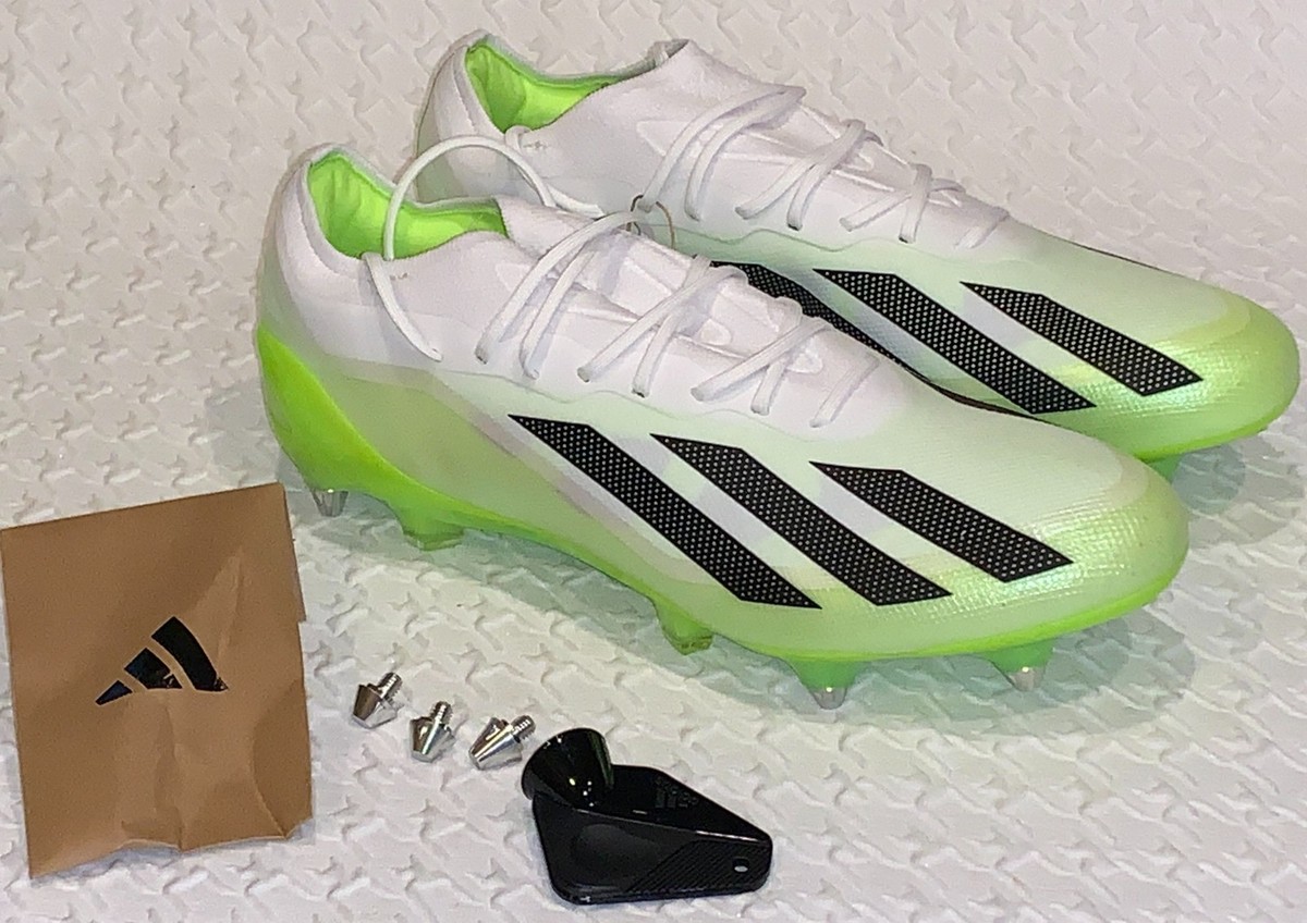 ADIDAS X Crazyfast.1 White Lime Green Black SG Soccer Cleats NEW