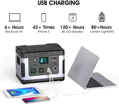SUAOKI Solar Generators, G500 Portable Power Station 500Wh Camping
