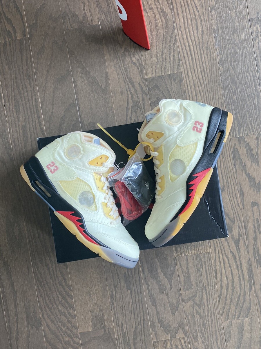 Air Jordan 5 Retro Off-White Sail Virgil Abloh Nike DH8565-100 | eBay