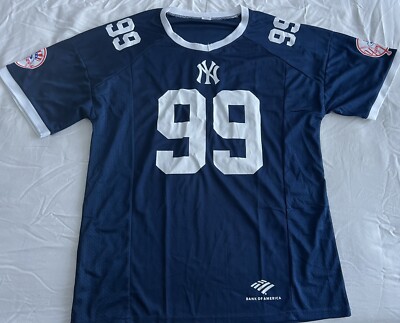 NY YANKEES AARON JUDGE FOOTBALL JERSEY SGA XL #99 BLUE NY GIANTS