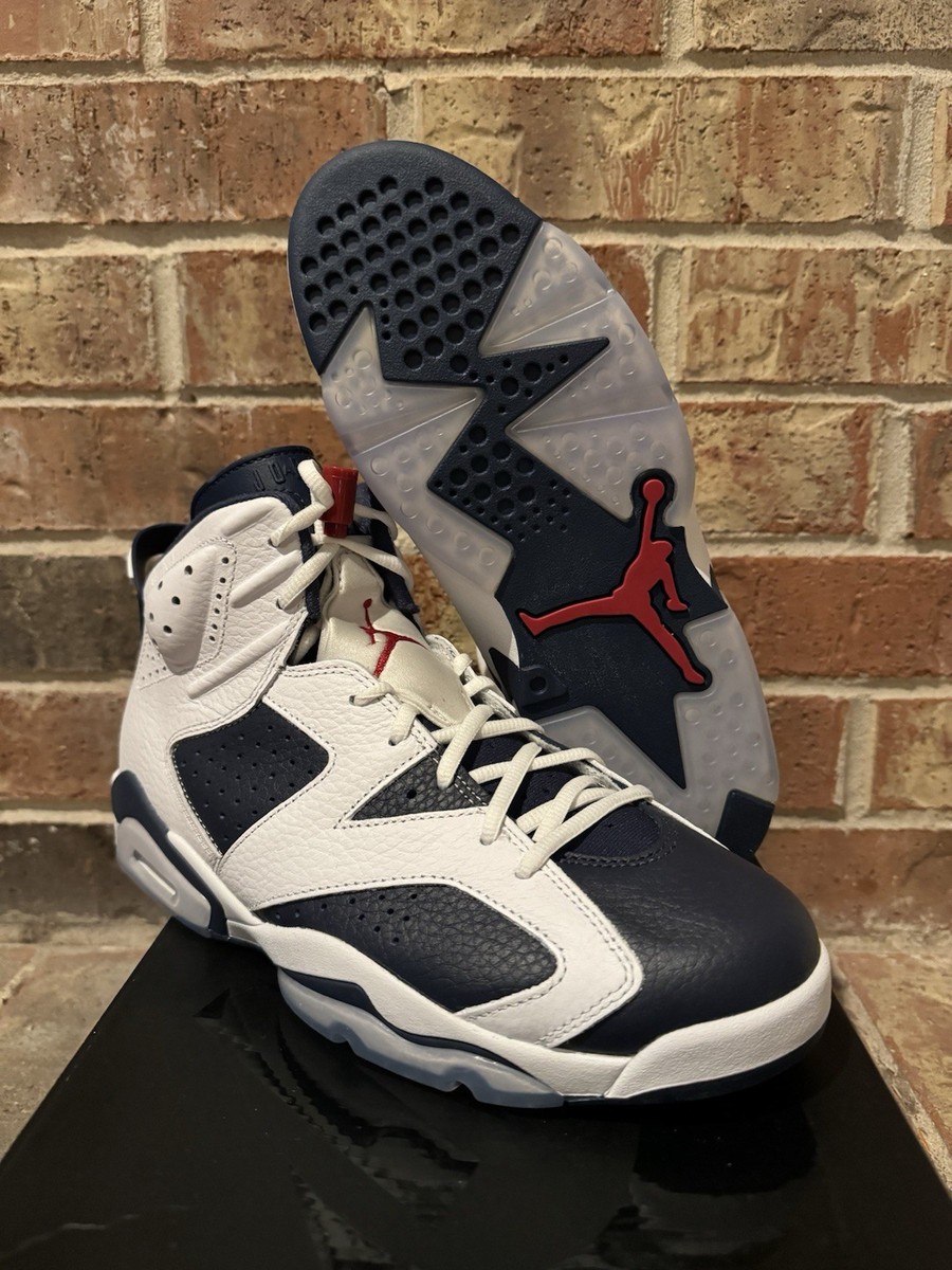 New 10 Nike Air Jordan 6 VI Retro Olympic White Navy Blue CT8529
