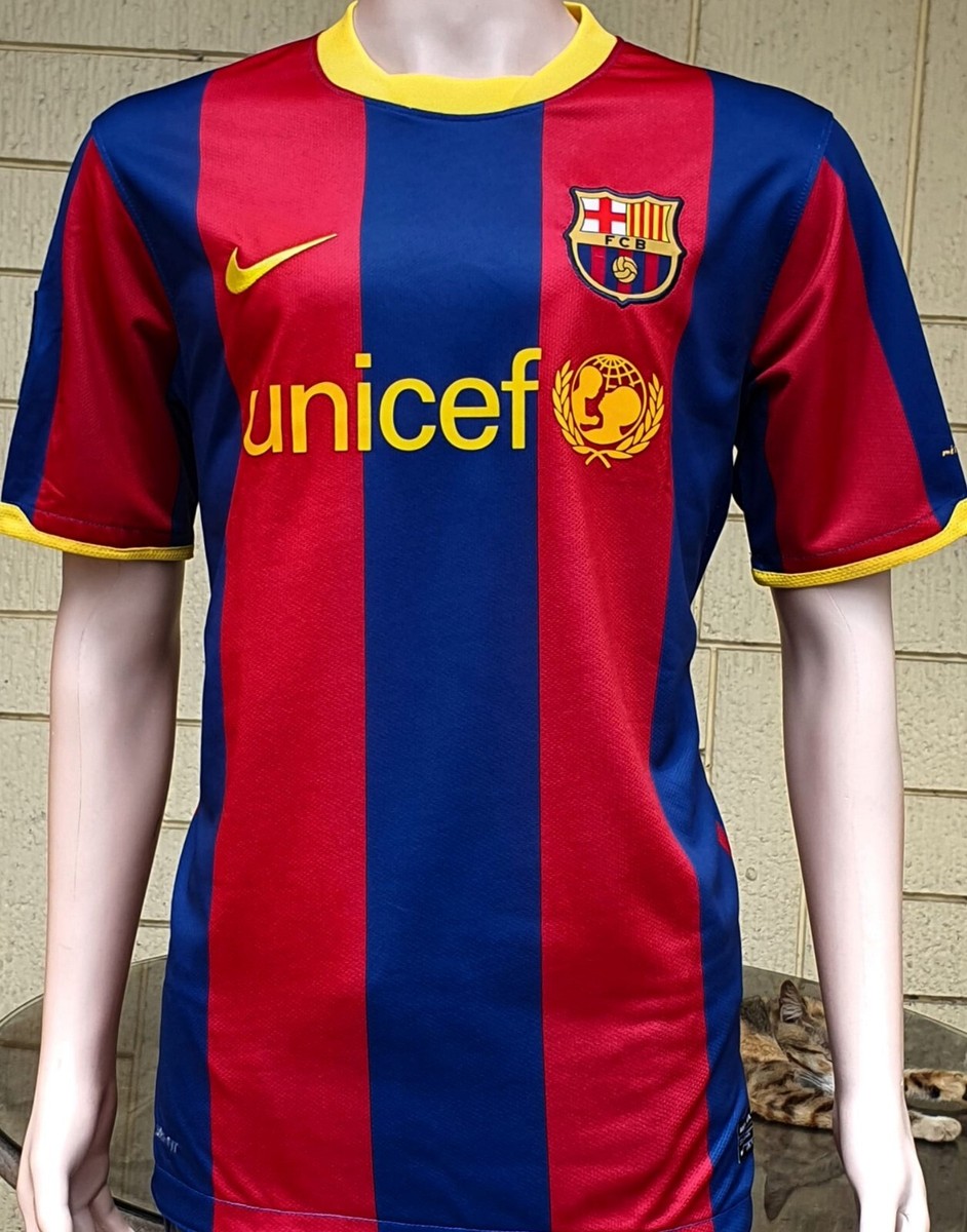 BARCELONA FC 2010-2011 TREBLE CHAMPION HOME JERSEY NIKE SHIRT M