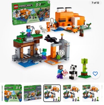 LEGO Minecraft Gift Set, 3 Imaginative Building Sets in 1 Box