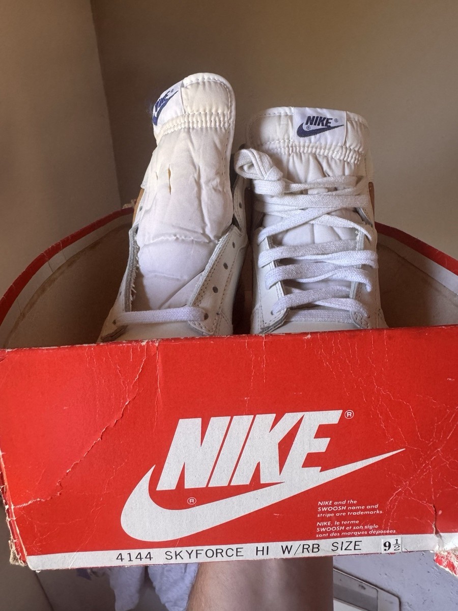 Deadstock 1984 Nike SkyForce High White/Blue 80's Size 9.5 New w
