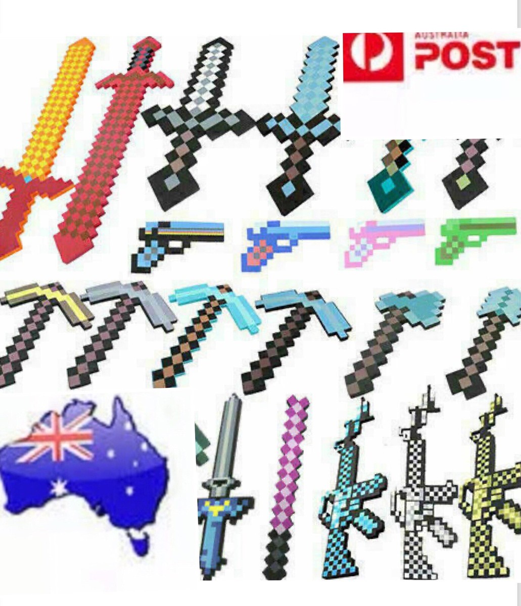 Australia Based Minecraft Foam Diamond Sword Pickaxe Toy Kids Gift