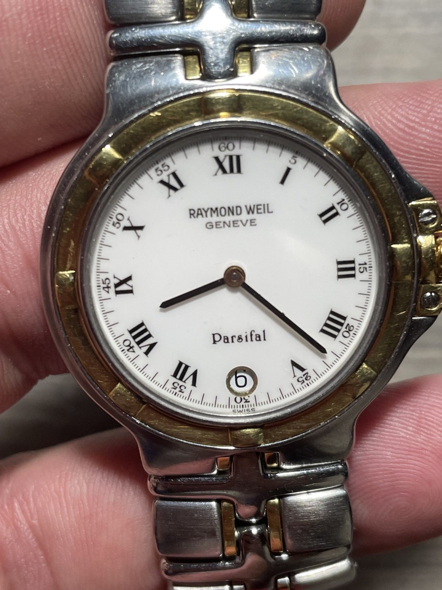 Vintage Raymond Weil Wrist Watch 9190 Parsifal 18k Gold and