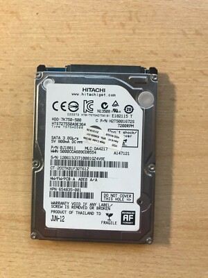 Hitachi TS7SAD500 500GB Hard Drive HDD 2.5inch SATA 3Gb/s 7200RPM