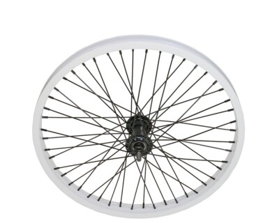 20x2.125 BMX BIKE ALLOY Front OR 9T Cog Rear WHITE Wheel 48 Spoke