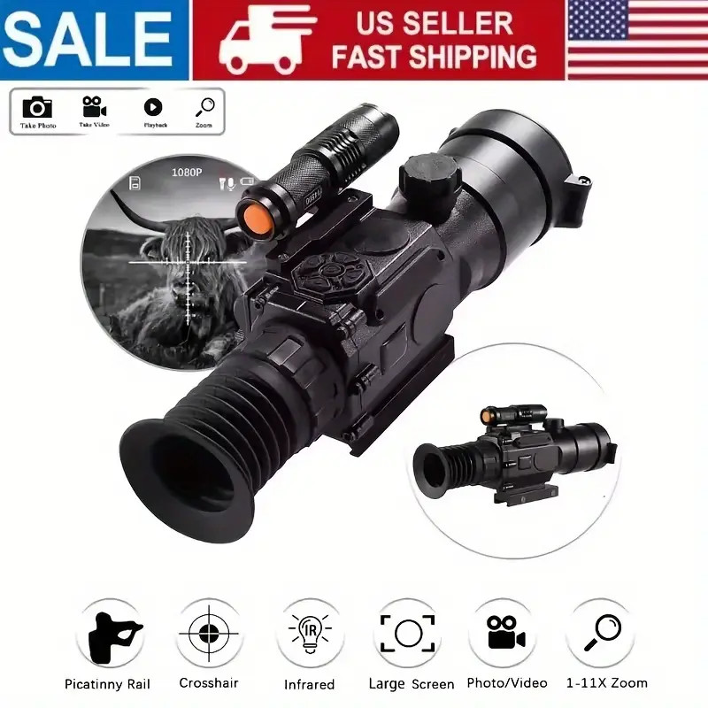 Night Vision Riflescope 4X Monocular Infrared Digital Sight 50mm