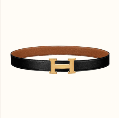 size 95 NEW Hermes GOLD Constance H Men Belt & Reversible leather