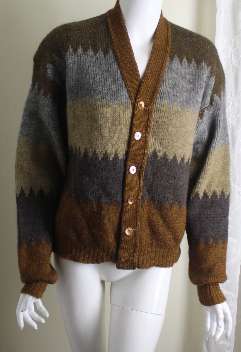 Men's Vintage 60 70s Brentwood Mirapaca Cardigan Sweater Sz M Runs