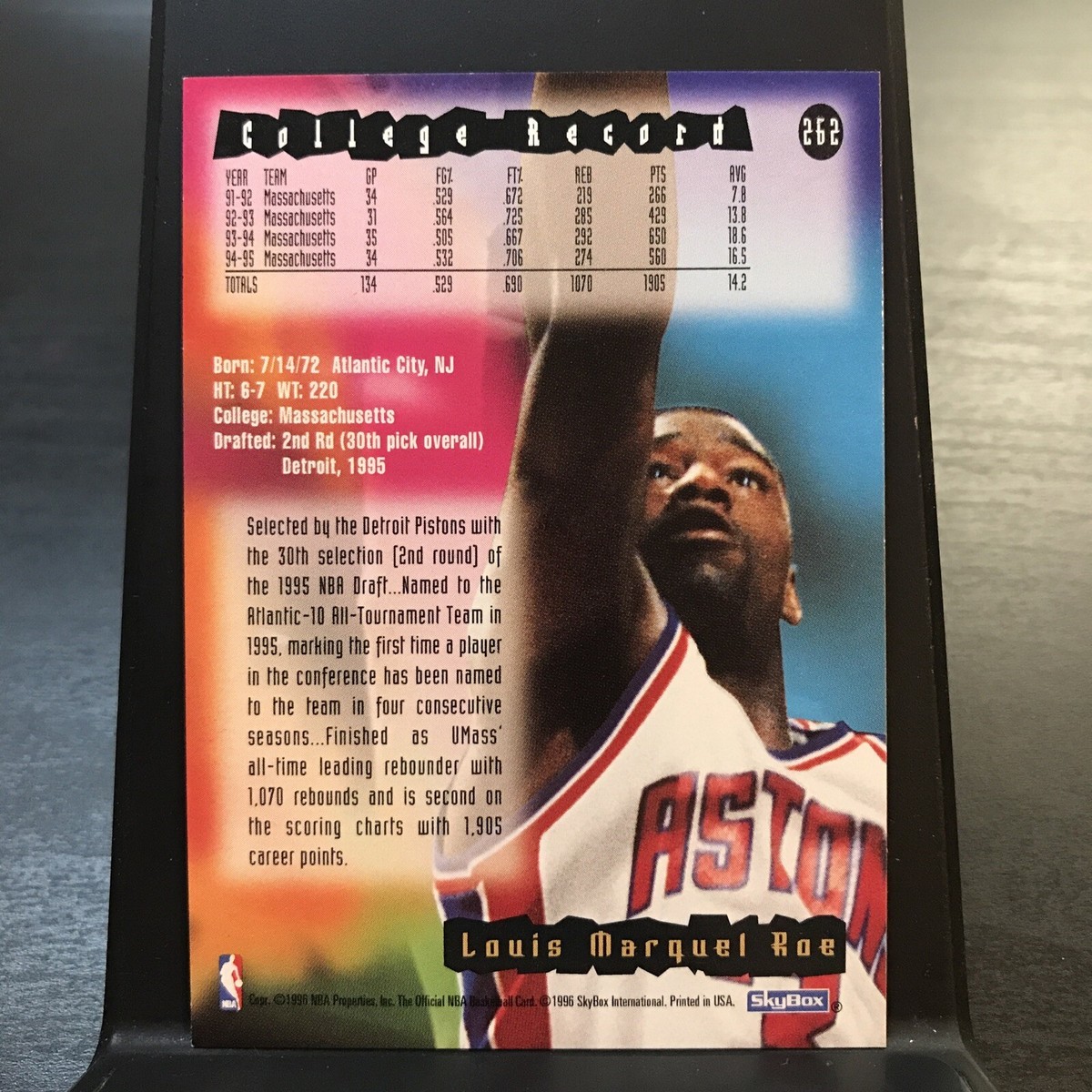 1995 Hoops #262 Lou Roe Detroit Pistons RC | eBay