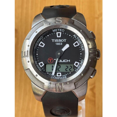 TISSOT T-TOUCH Z 251/351-1 Digital Analog WATCH BLACK SILVER USED