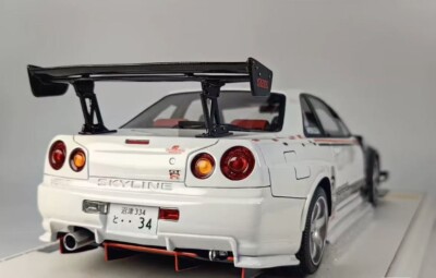 RARE* Line Model 1/18 Nissan Skyline GT-R R34 Black white ADVAN