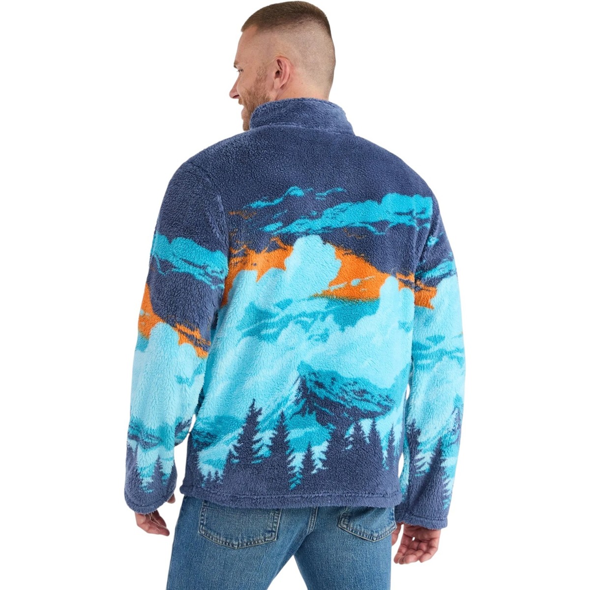 Official Toyota Men's Scenic Print Fleece 1/4 Zip Jacket Size S