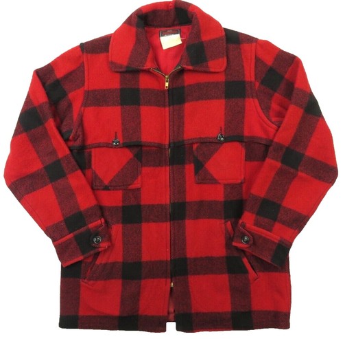 70s Johnson Woolen Mills Mackinaw Jacket Buffalo Check Blue/Black