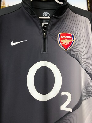 Vintage Nike Arsenal o2 Football Track Top Training Sweatshirt