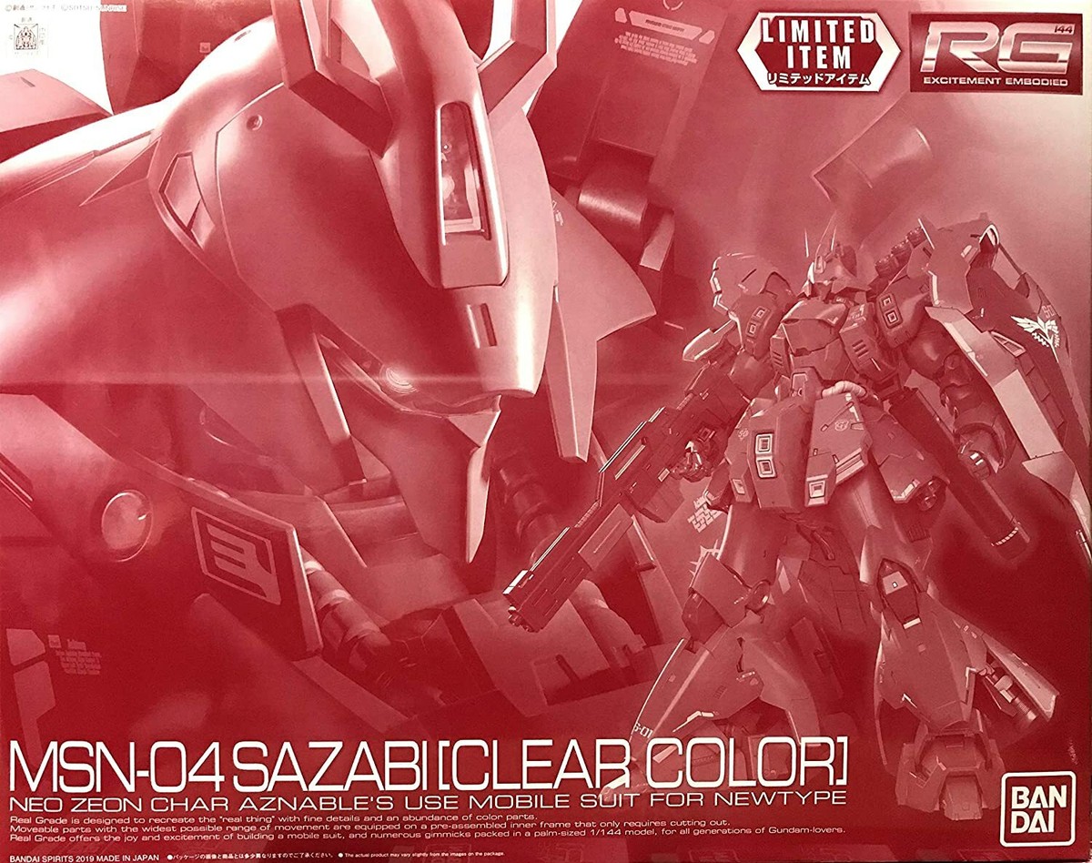 BANDAI Event Limited RG 1/144 MSN-04 SAZABI [CLEAR COLOR] Kit w