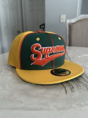 Size 7 1/4 Supreme SS25 Piping Script Logo New Era Cap Hat Yellow