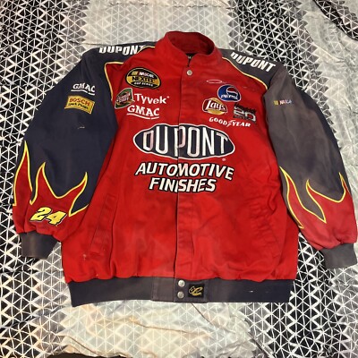 NASCAR Jeff Gordon #24 DuPont Racing Jacket Flames Red Size XXL