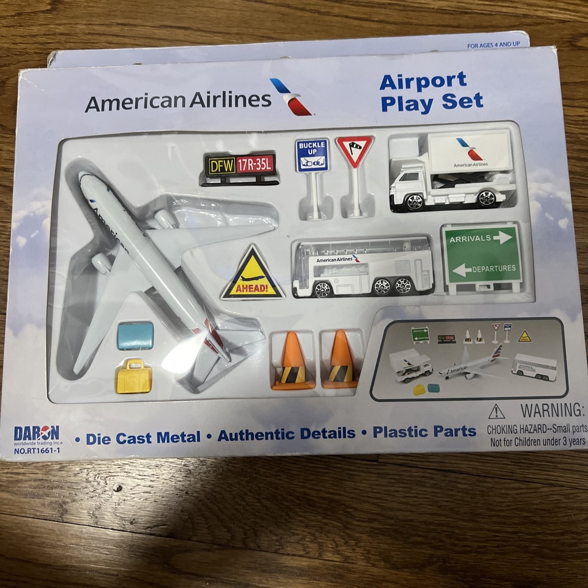 American Airlines Airport Playset Daron Toys Airplane Bus Signs