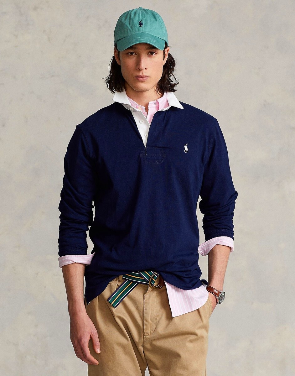 NWT POLO RALPH LAUREN THE ICONIC RUGBY SHIRT CLASSIC NAVY SIZE XXL