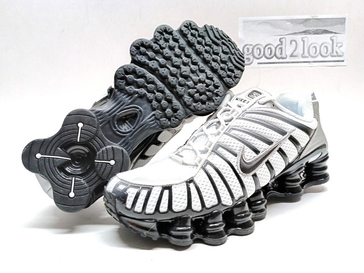 NIKE SHOX TL METALLIC SILVER/BLACK-WHITE SIZE WOMEN'S 9/MEN'S 7.5