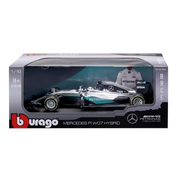 Bburago 1:18 Formula Die-cast Car, Mercedes F1 W07 Hybrid 2016