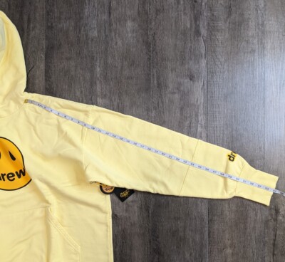 Drew House NWT Men's L Yellow Deconstructed Mascot Smiley Hoodie